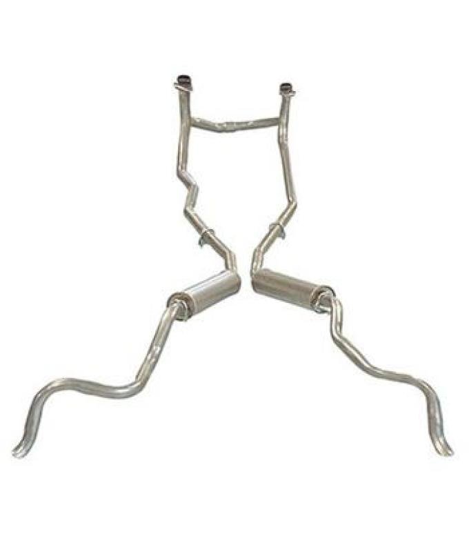61-62 Exhaust System - With Crossover With Magnaflow Round Muffler