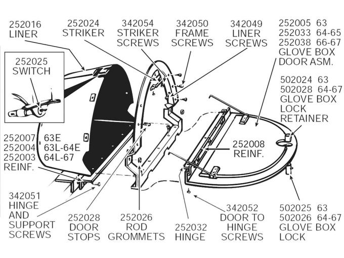 63 Glove Box Door Reinforcement