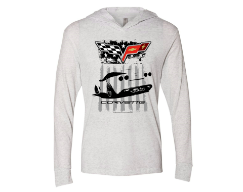 T-Shirt Ladies' Corvette Flag Hooded Long Sleeve