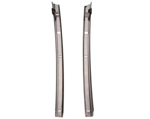 68-76 Windshield Pillar Post Weatherstrip Retainers with Clips - Pair