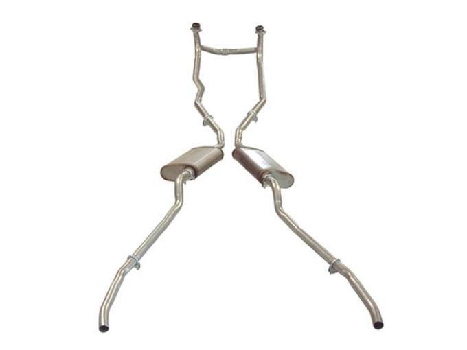 59-60 Exhaust System With Welded Oval Muffler - Aluminized