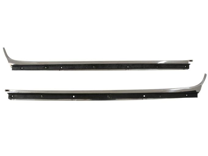 64-67 Coupe Door Outer Window Mouldings with Seals