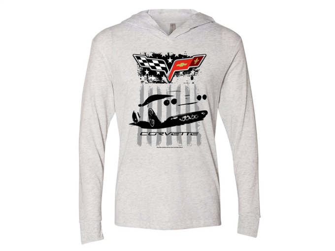 T-Shirt Ladies' Corvette Flag Hooded Long Sleeve