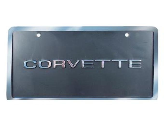 License Plate - 70's Style Lettering With Chrome Border
