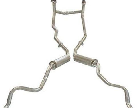 61-62 Exhaust System - With Crossover With Magnaflow Round Muffler