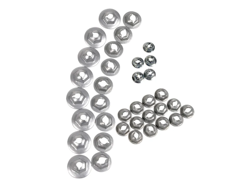 Redline Restomotive® 1964 Chevrolet Corvette 36 Piece Emblem Speed Nut / Fastener Kit