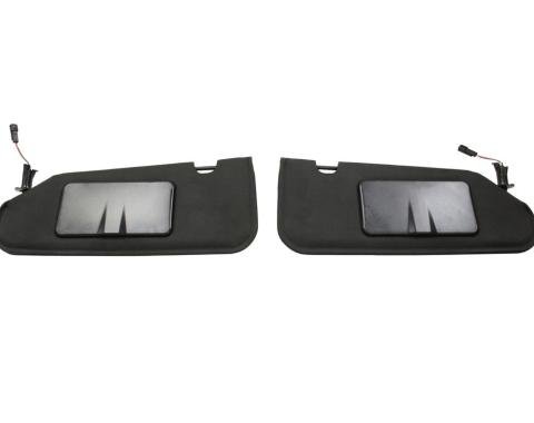 Corvette Sunvisors with Lighted Vanity Mirror, Left & Right, 2005-2013
