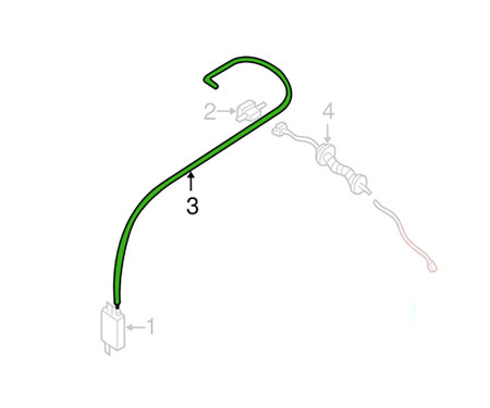 Corvette Antenna Extension Cable, 1997-2000