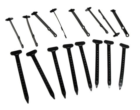 Redline Restomotive® 1965-1967 Chevrolet Corvette 16 Piece Heater Hose Tie Strap Kit, for 396 / 427 Engines