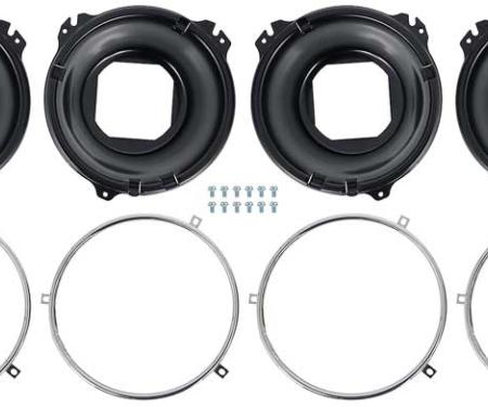 OER 1958-82 Chevy, Pontiac, Headlamp Mounting Set , Various Quad Headlamp Models , 3 Tab 153930