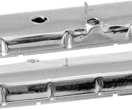 Redline Restomotive® Chevelle 65-72 Big Block Valve Chrome Cover - Pair, w/Drippers LG-00-2296-A