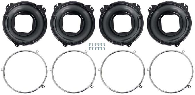 OER 1958-82 Chevy, Pontiac, Headlamp Mounting Set , Various Quad Headlamp Models , 3 Tab 153930