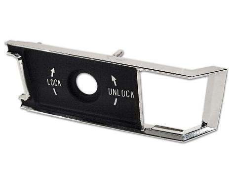 Corvette Door Panel Lock Knob Trim Plate, Left, 1968-1977